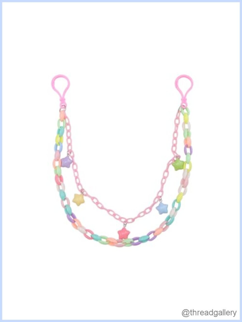 Rainbow Star Charm Acrylic Pants Chain Layered Body Jewelry for Women Men
